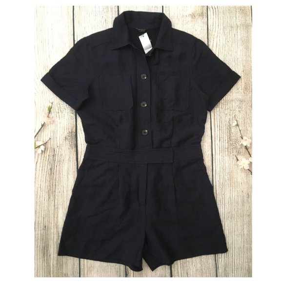 Ann Taylor Petite Pants - NWT navy ANN TAYLOR PETITE linen blend jumpsuit
